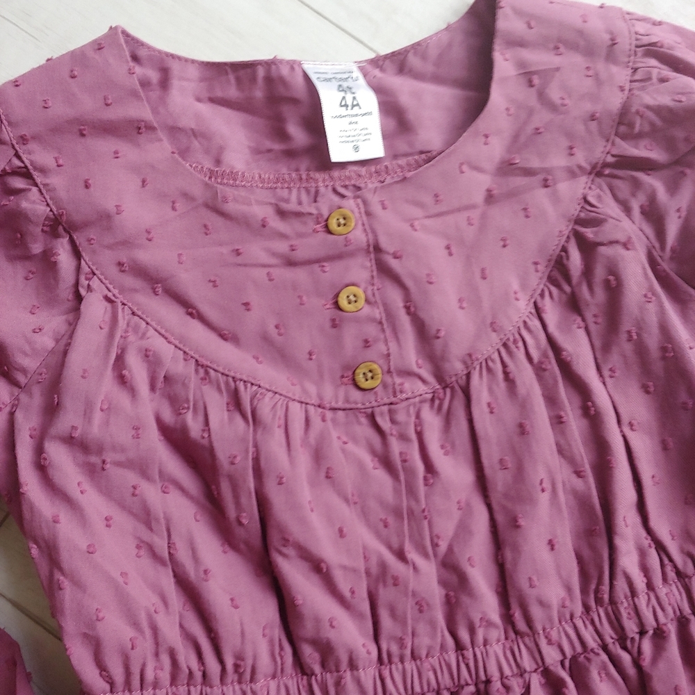 Carter's NEW girls Lavender Swiss Dot Dress - Picture 2 of 7